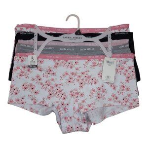 Laura Ashley 5-Pack Panties Large Cotton Spandex Tag-Free Navy Pink Gray